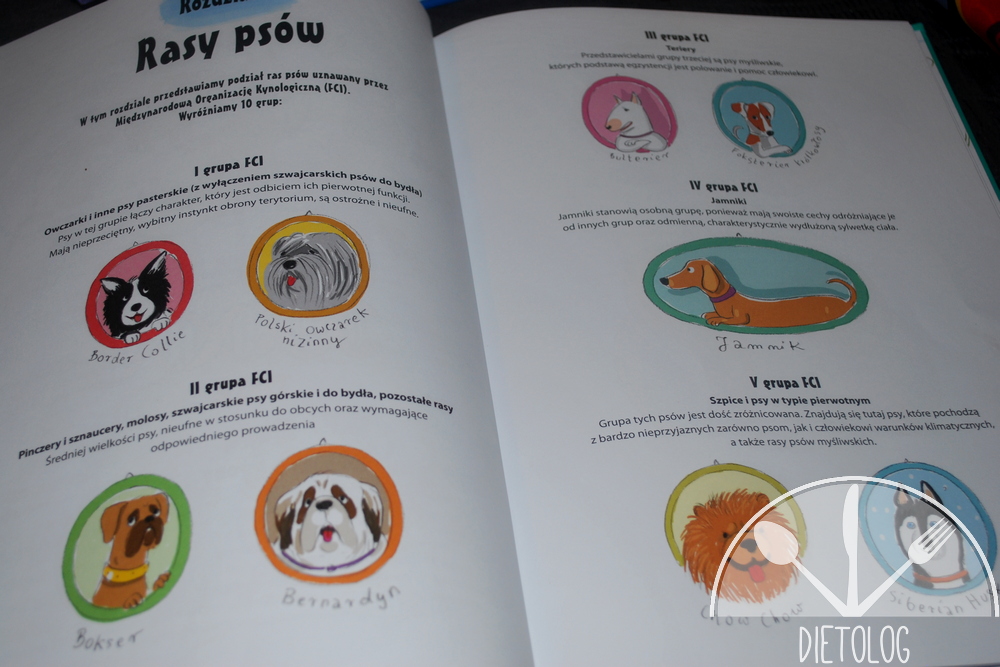 foto z książki dla dzieci "Wszystko o psach" rasy psów